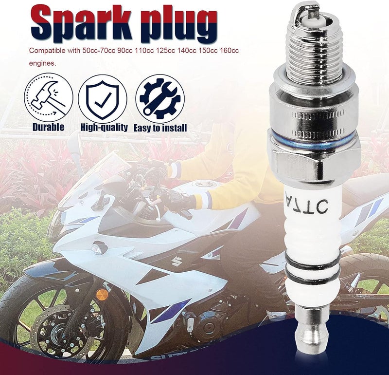 QAZAKY 3 قطع شمعات احتراق A7TC لـ GY6 50cc-70cc 90cc 110cc 125cc 150cc ATV سكوتر دراجة نارية دراجة جيب كارت رباعي باجي تاو تاو بويانغ روكيتا سنل باخا كيمكو صيني U20FSR U22FSR-U C5HA C5HSB - Image 3